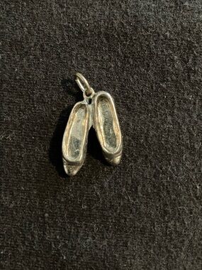 Silver Ballet Slippers Charm Pendant